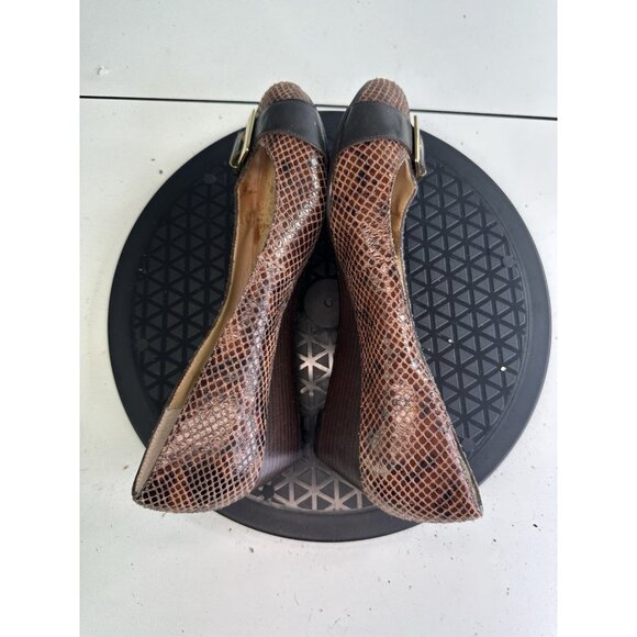 MK Michael Kors Wooden Wedge Python Heel Sz 7 M - Picture 6 of 13